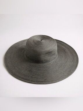 J. Crew Wide Brim Straw Hat Black